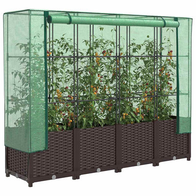 Vidaxl -Pflanzer mit Kashoes 160x40x138 cm Rattanlook
