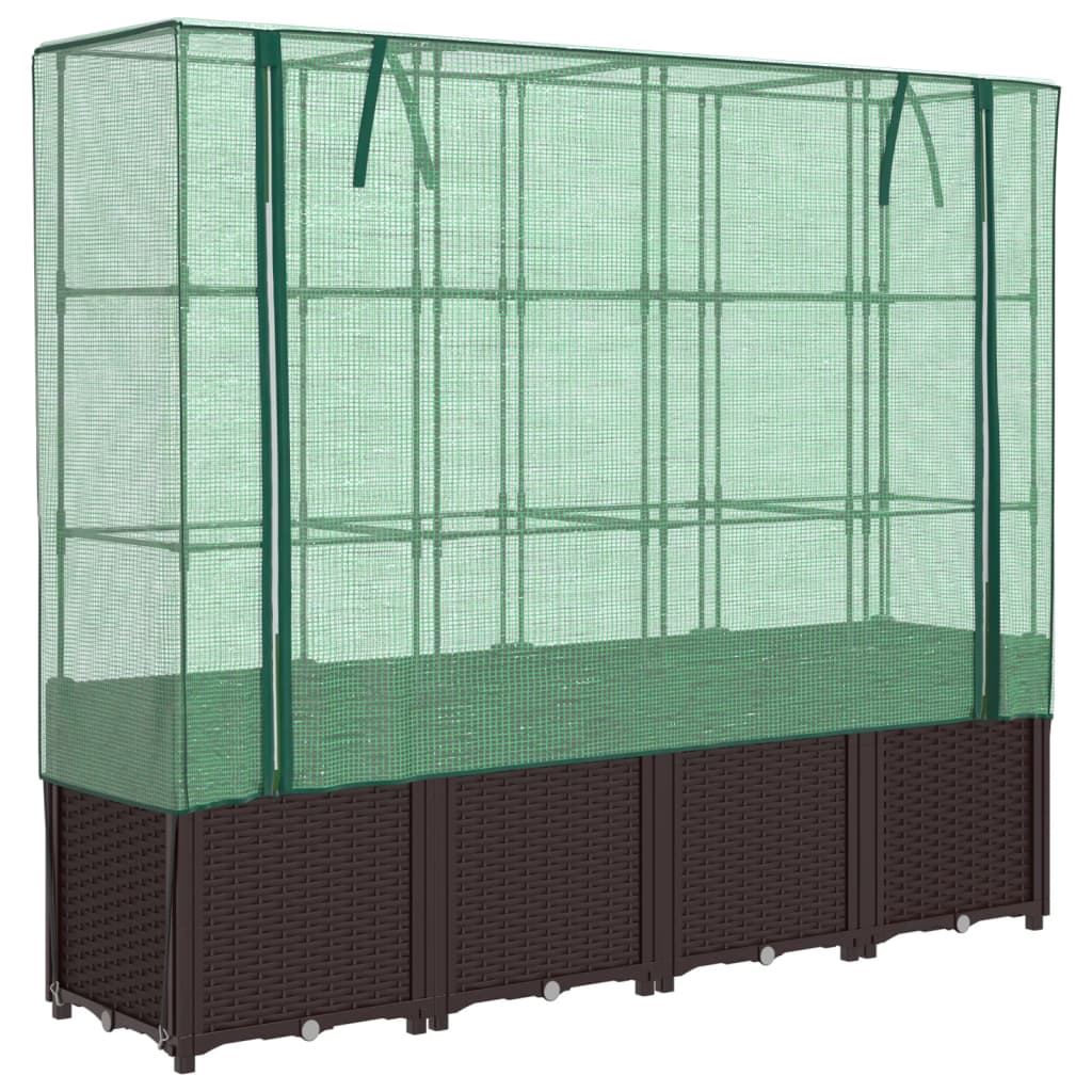 Vidaxl -Pflanzer mit Kashoes 160x40x153 cm Rattanlook