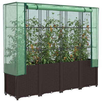 Vidaxl -Pflanzer mit Kashoes 160x40x153 cm Rattanlook