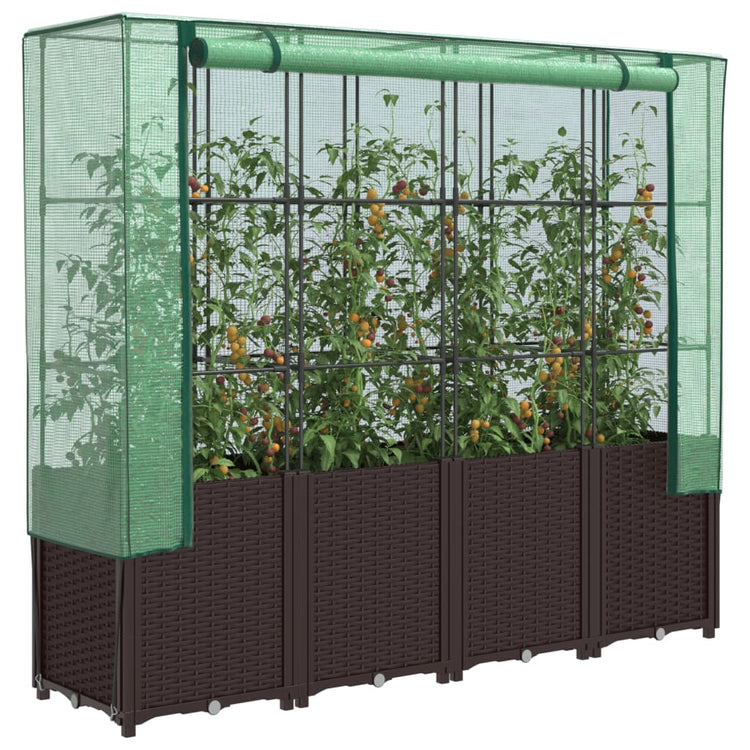 Vidaxl -Pflanzer mit Kashoes 160x40x153 cm Rattanlook