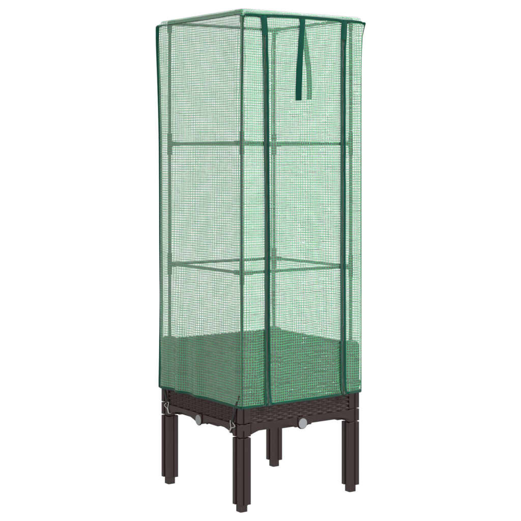 VIDAXL -Pflanzer mit Kashoes 40x40x140 cm Rattanlook erhoben