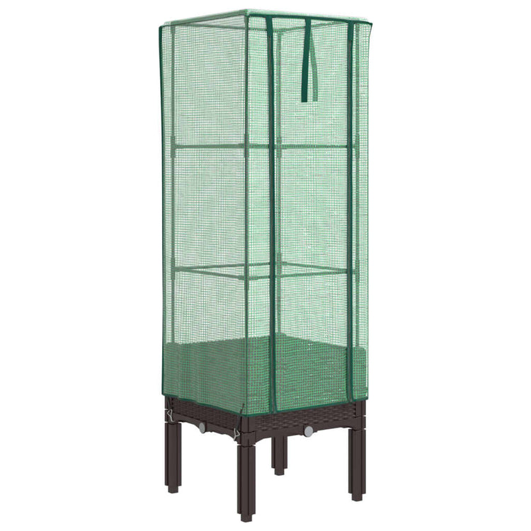 VIDAXL -Pflanzer mit Kashoes 40x40x140 cm Rattanlook erhoben