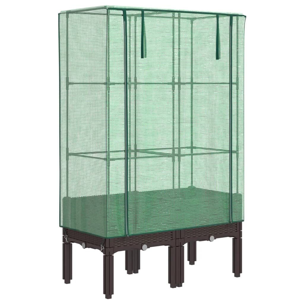 Vidaxl -Pflanzer mit Kashoes 80x40x140 cm Rattanlook erhoben