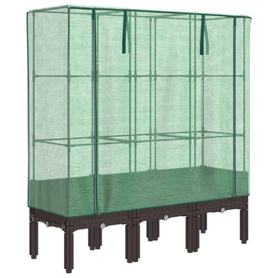 Vidaxl -Pflanzer mit Kashoes 120x40x140 cm Rattanlook