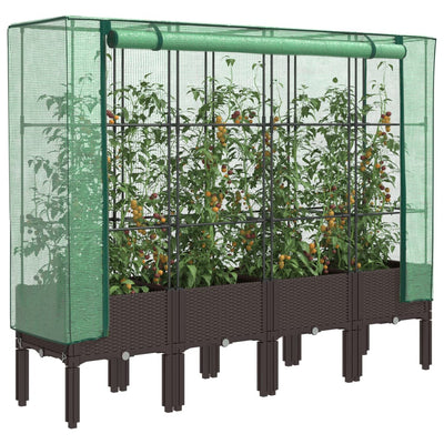Vidaxl -Pflanzer mit Kashoes 160x40x140 cm Rattanlook