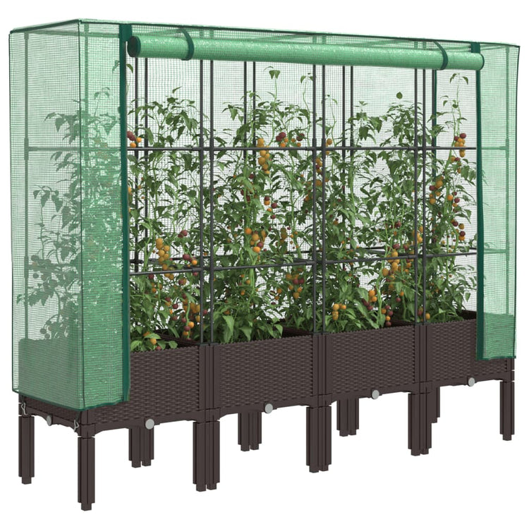 Vidaxl -Pflanzer mit Kashoes 160x40x140 cm Rattanlook