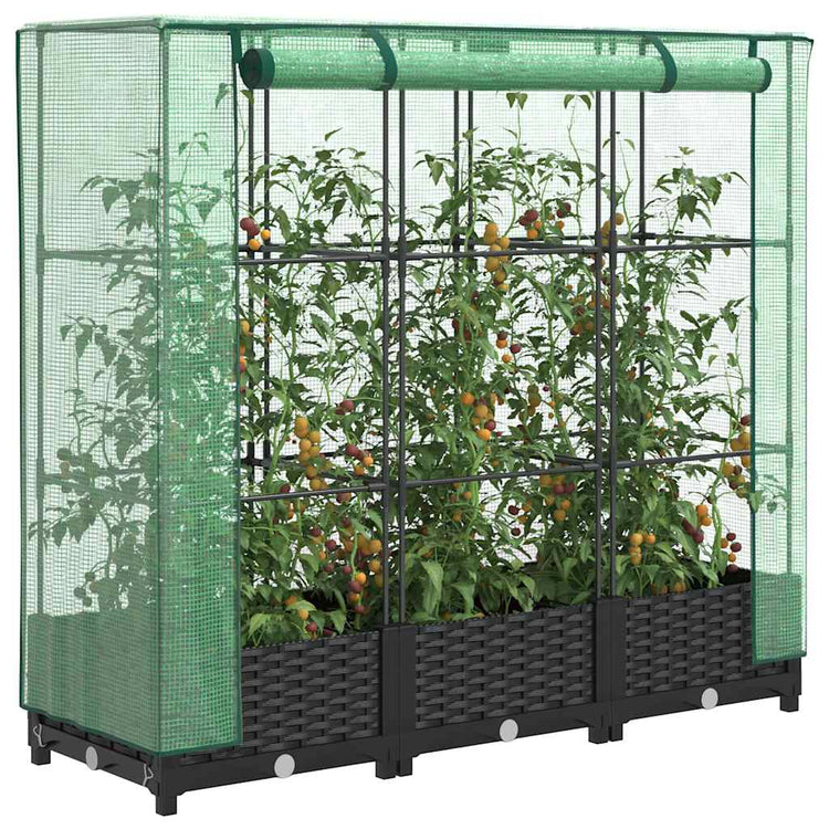 Vidaxl -Pflanzer mit Kashoes 120x40x123 cm Rattanlook