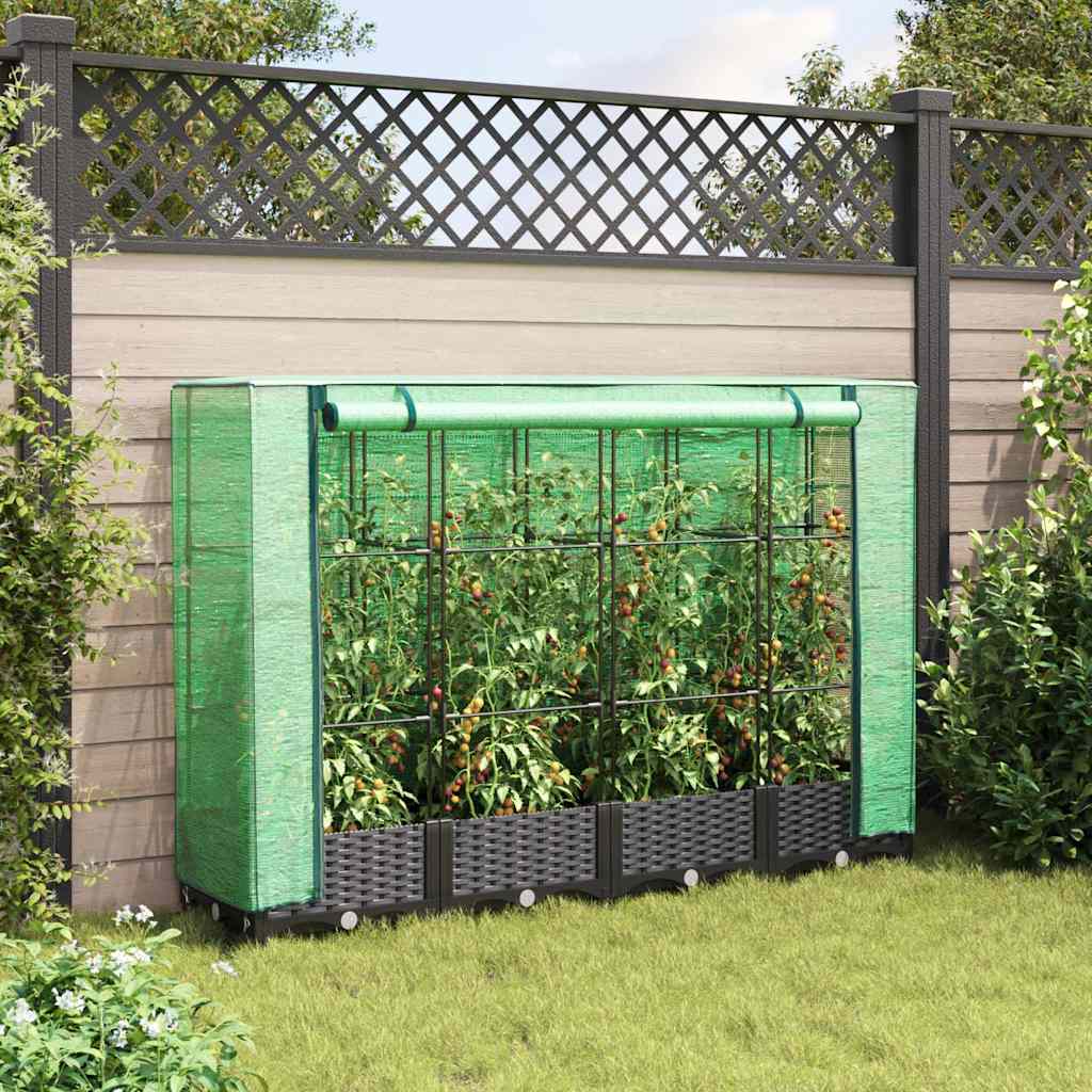 Vidaxl -Pflanzer mit Kashoes 160x40x123 cm Rattanlook