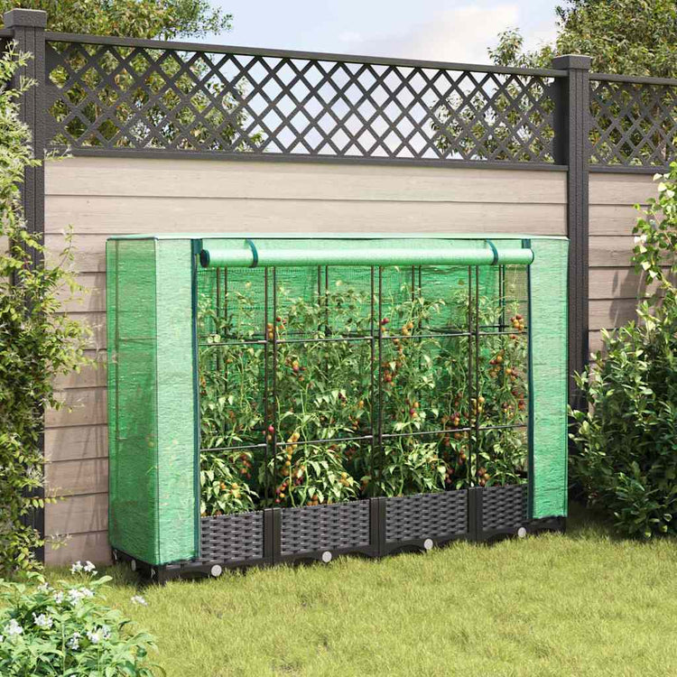 Vidaxl -Pflanzer mit Kashoes 160x40x123 cm Rattanlook