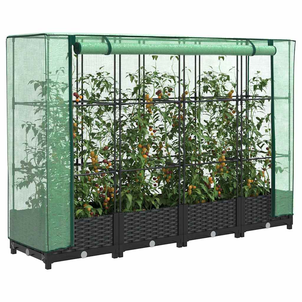 Vidaxl -Pflanzer mit Kashoes 160x40x123 cm Rattanlook