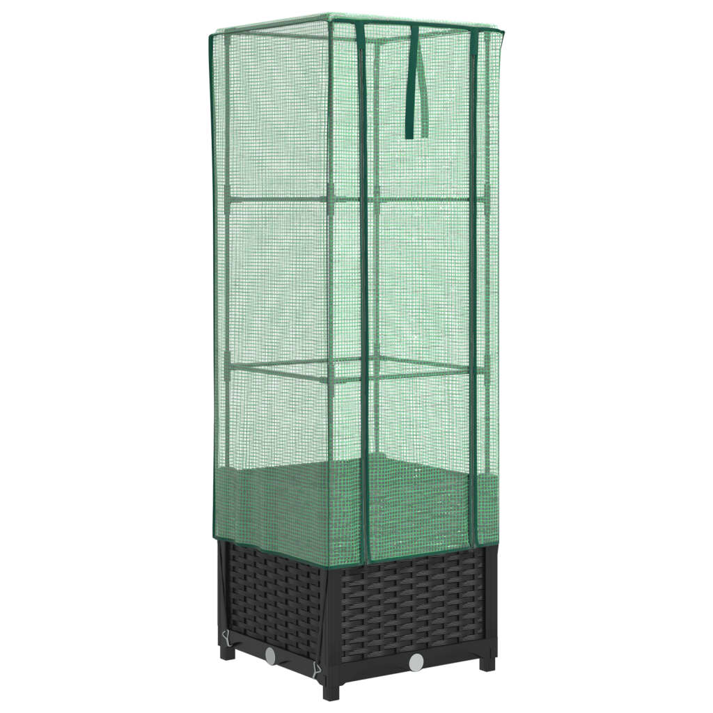 Vidaxl -Pflanzer mit Kashoes 40x40x139 cm Rattanlook