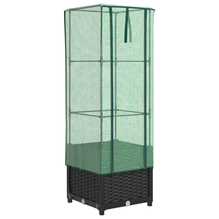 Vidaxl -Pflanzer mit Kashoes 40x40x139 cm Rattanlook