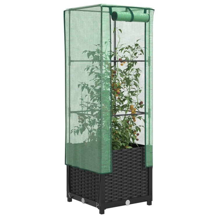 Vidaxl -Pflanzer mit Kashoes 40x40x139 cm Rattanlook