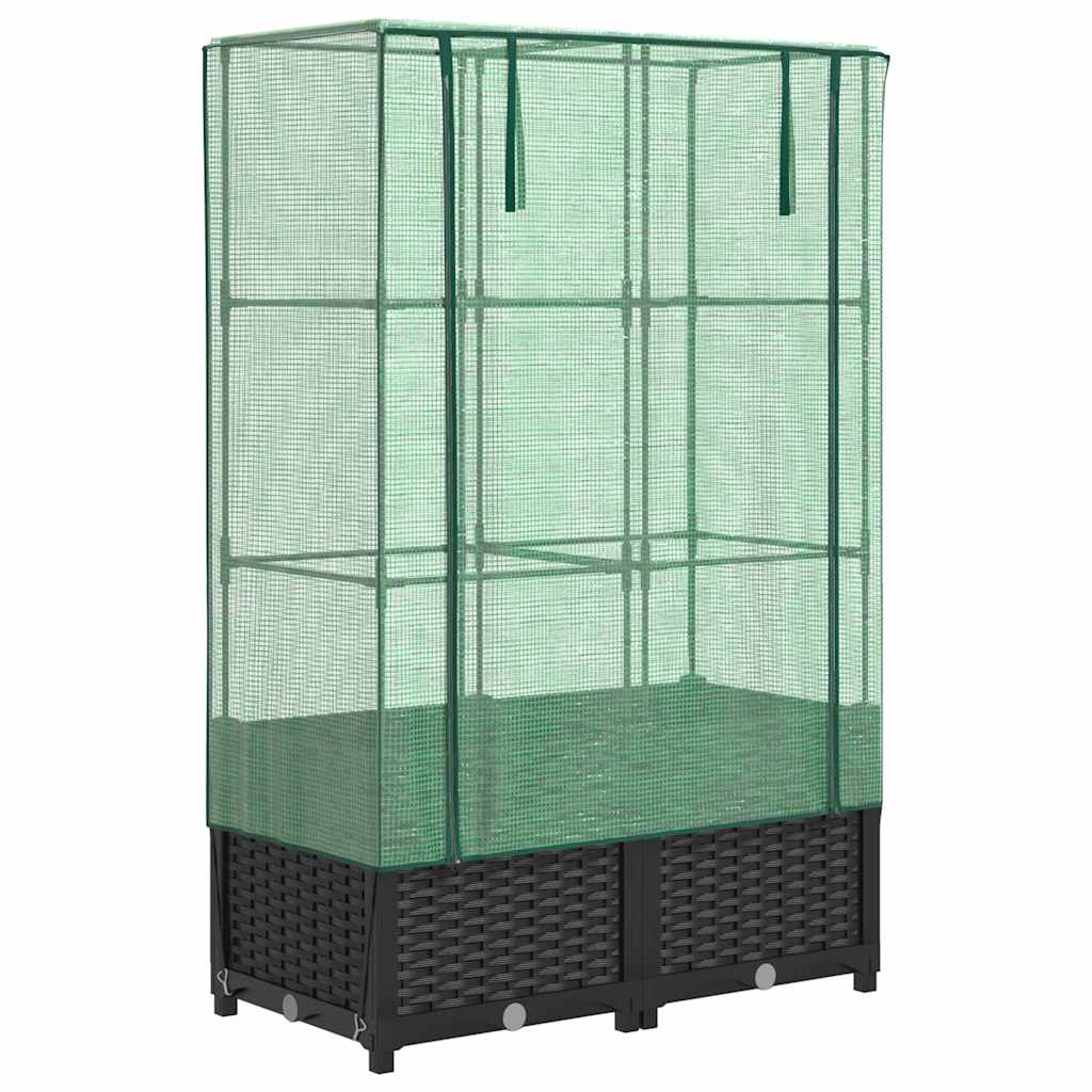 Vidaxl -Pflanzer mit Kashoes 80x40x138 cm Rattanlook erhoben