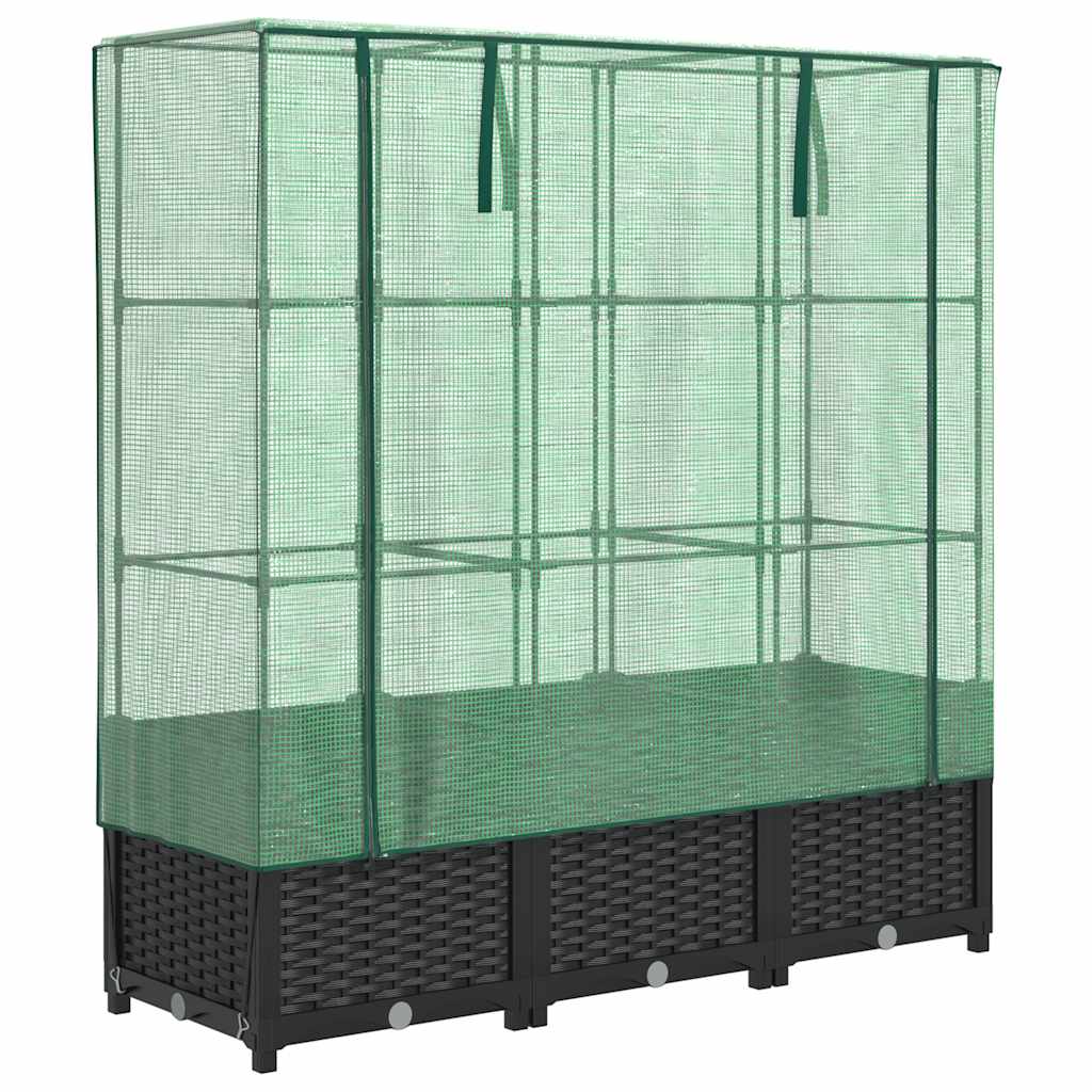 Vidaxl -Pflanzer mit Kashoes 120x40x138 cm Rattanlook