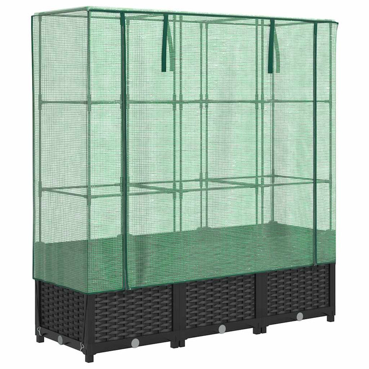 Vidaxl -Pflanzer mit Kashoes 120x40x138 cm Rattanlook