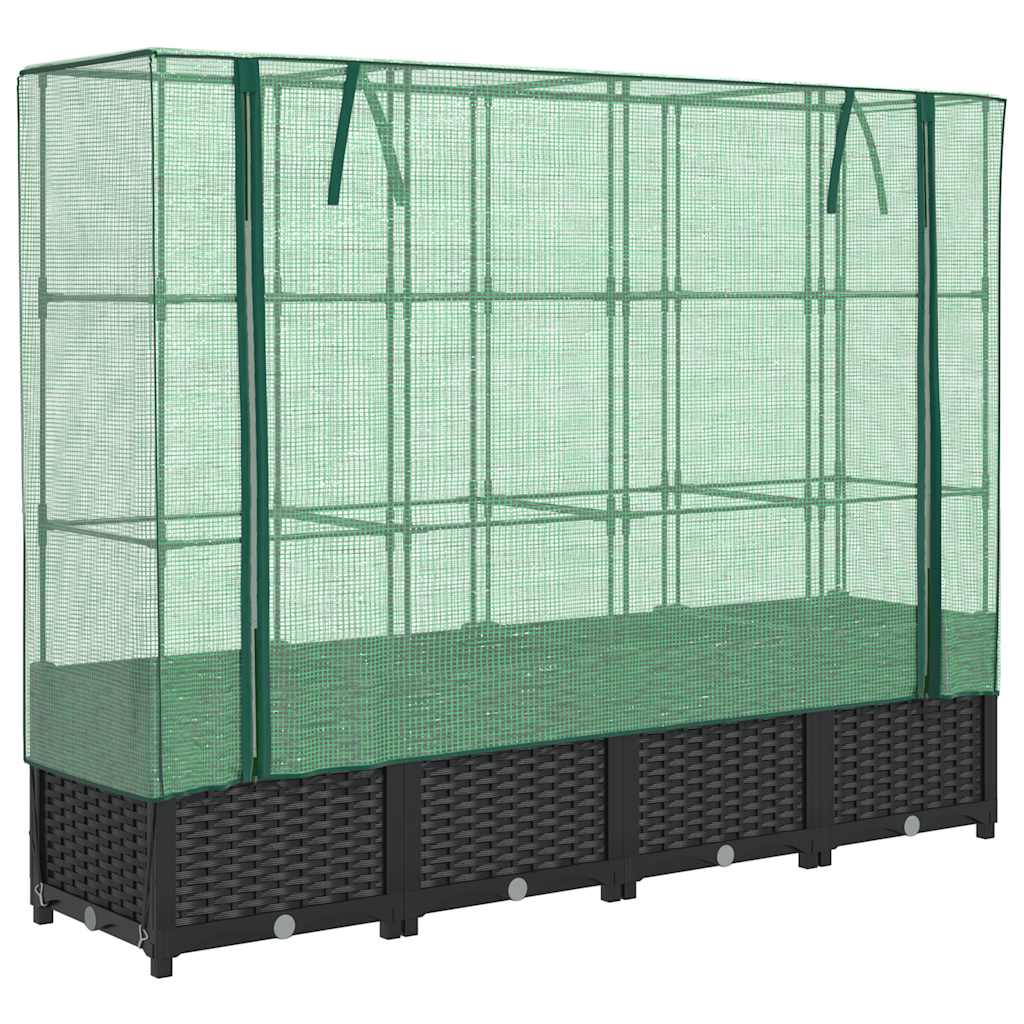 Vidaxl -Pflanzer mit Kashoes 160x40x138 cm Rattanlook