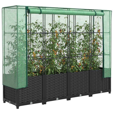 Vidaxl -Pflanzer mit Kashoes 160x40x138 cm Rattanlook