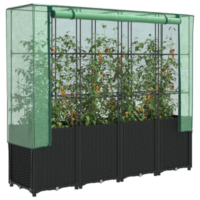 Vidaxl -Pflanzer mit Kashoes 160x40x153 cm Rattanlook