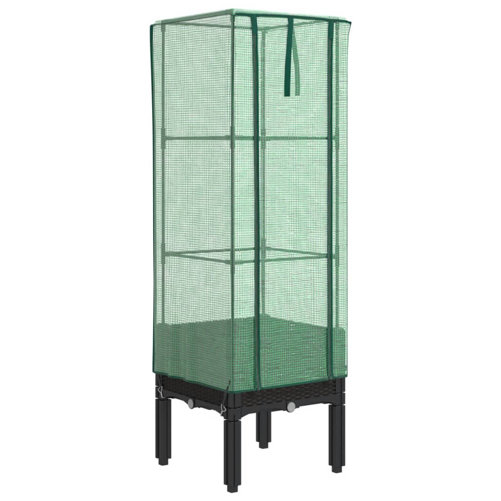 VIDAXL -Pflanzer mit Kashoes 40x40x140 cm Rattanlook erhoben