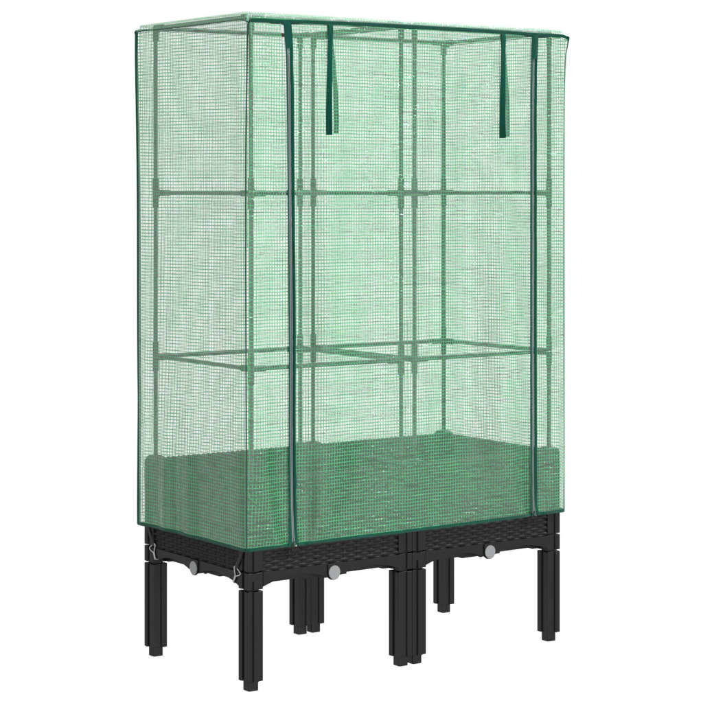 Vidaxl -Pflanzer mit Kashoes 80x40x140 cm Rattanlook erhoben