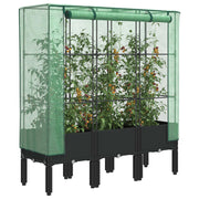 Vidaxl -Pflanzer mit Kashoes 120x40x140 cm Rattanlook - afbeelding 1