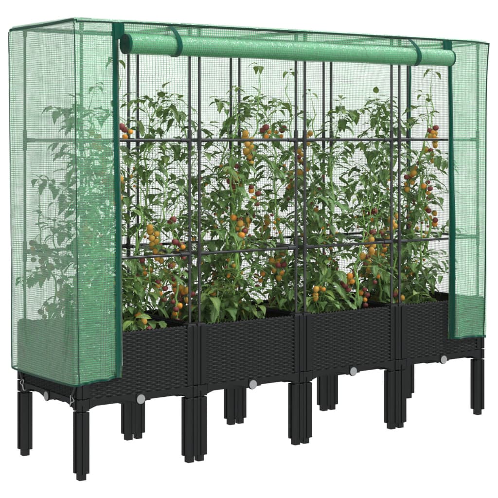 Vidaxl -Pflanzer mit Kashoes 160x40x140 cm Rattanlook