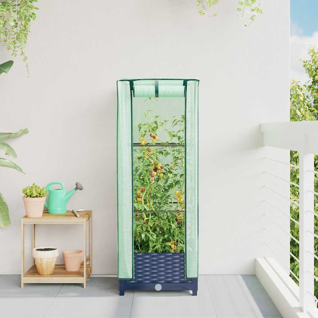 VIDAXL -Pflanzer mit Kashoes 40x40x123 cm Rattanlook erhoben