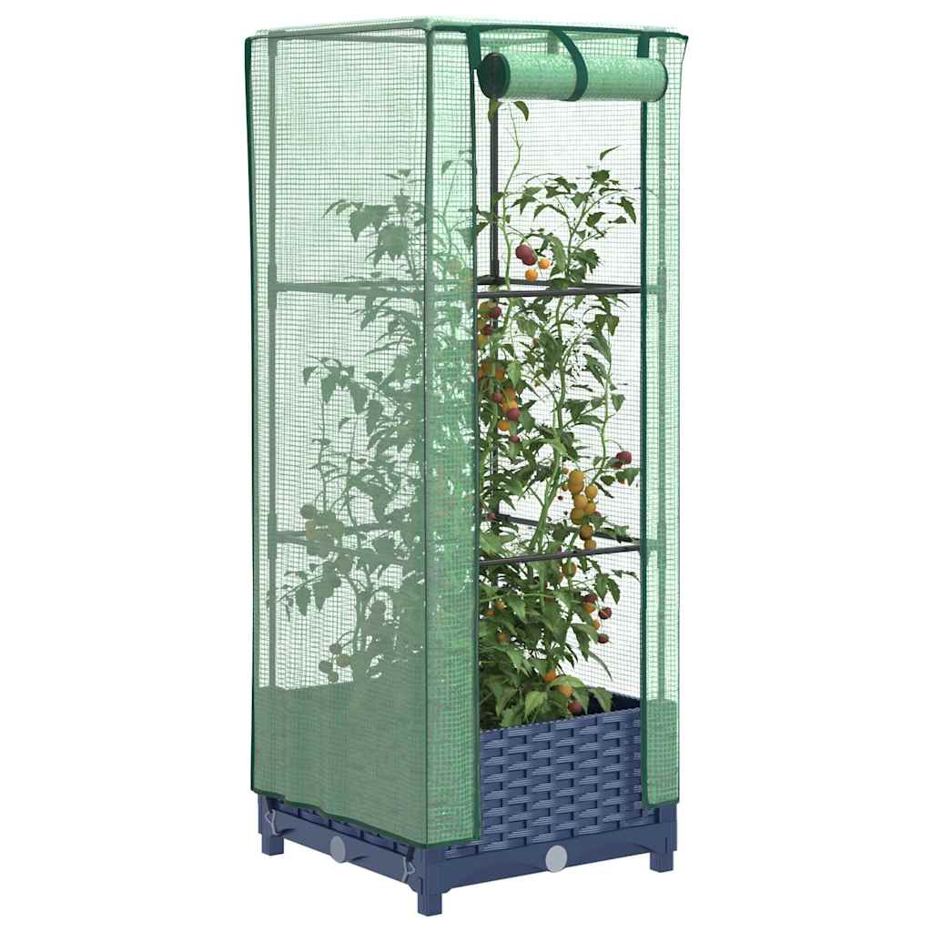 VIDAXL -Pflanzer mit Kashoes 40x40x123 cm Rattanlook erhoben