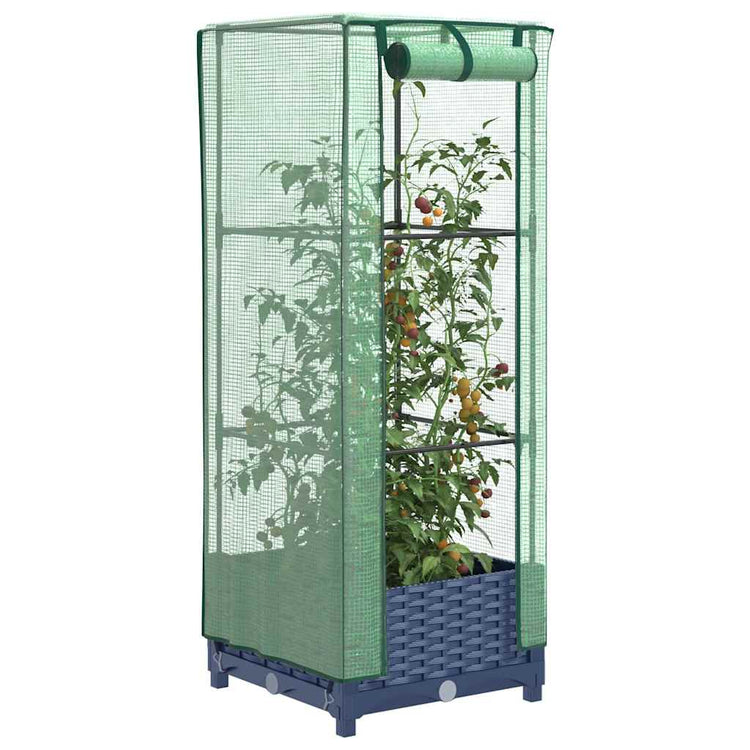 VIDAXL -Pflanzer mit Kashoes 40x40x123 cm Rattanlook erhoben