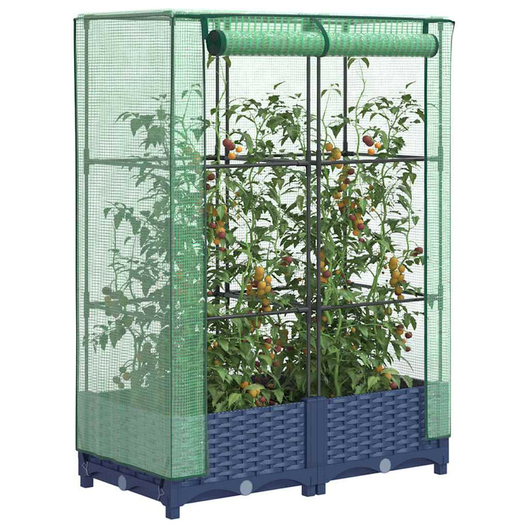 Vidaxl -Pflanzer mit Kashoes 80x40x123 cm Rattanlook erhoben