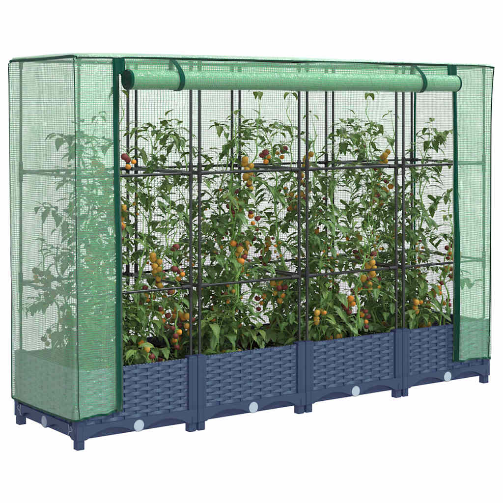 Vidaxl -Pflanzer mit Kashoes 160x40x123 cm Rattanlook