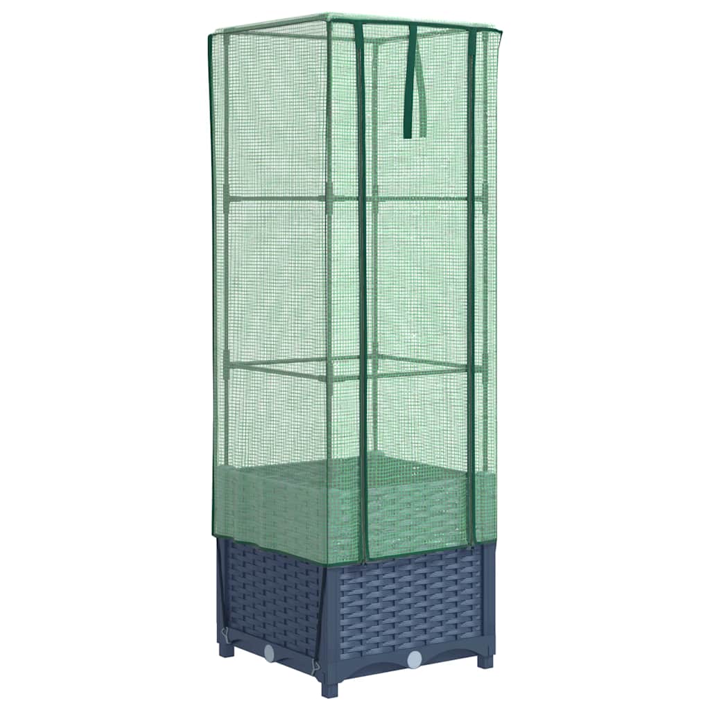 Vidaxl -Pflanzer mit Kashoes 40x40x139 cm Rattanlook