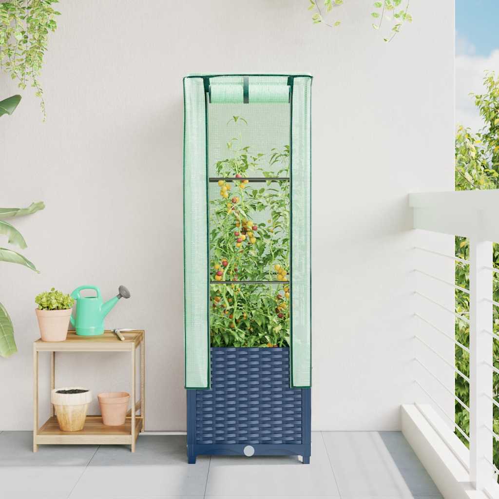 Vidaxl -Pflanzer mit Kashoes 40x40x139 cm Rattanlook