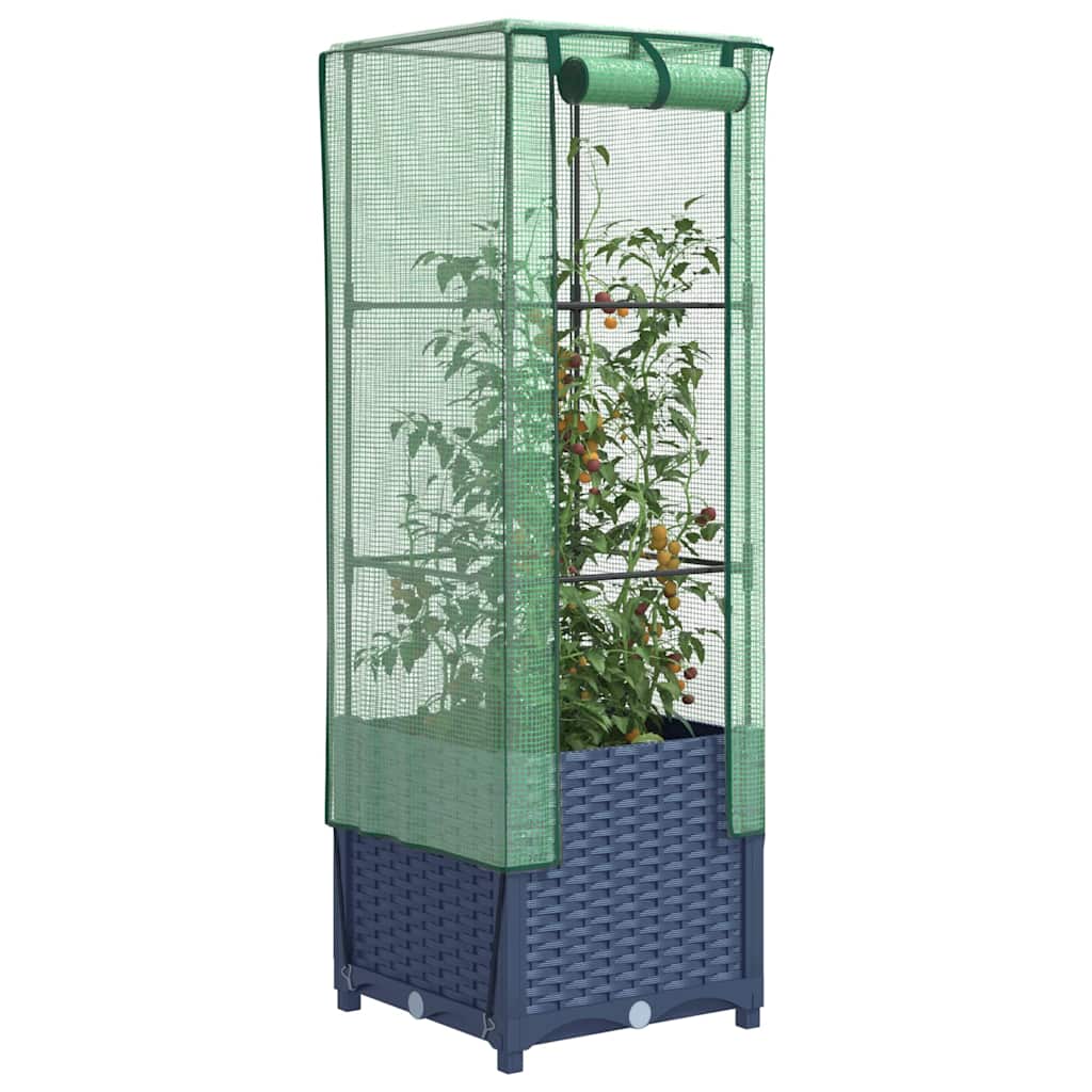 Vidaxl -Pflanzer mit Kashoes 40x40x139 cm Rattanlook