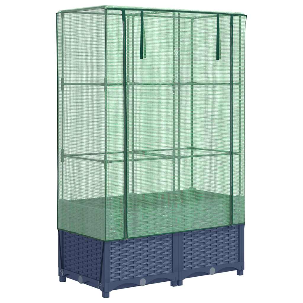 Vidaxl -Pflanzer mit Kashoes 80x40x138 cm Rattanlook erhoben