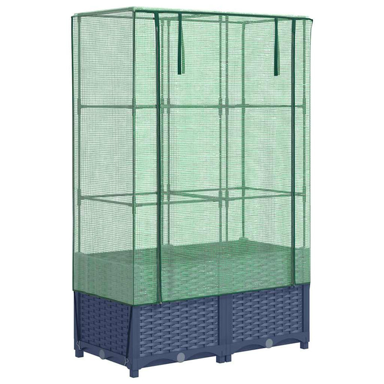 Vidaxl -Pflanzer mit Kashoes 80x40x138 cm Rattanlook erhoben