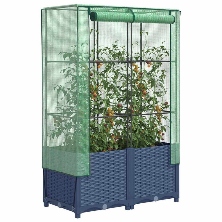 Vidaxl -Pflanzer mit Kashoes 80x40x138 cm Rattanlook erhoben