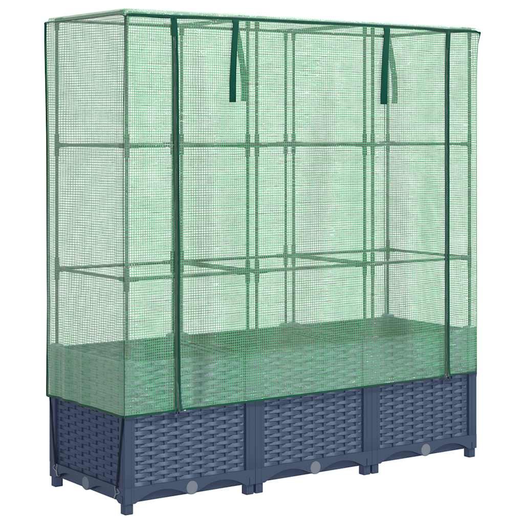 Vidaxl -Pflanzer mit Kashoes 120x40x138 cm Rattanlook