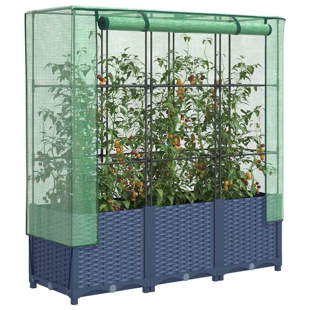 Vidaxl -Pflanzer mit Kashoes 120x40x138 cm Rattanlook