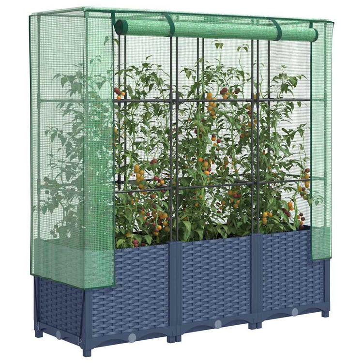Vidaxl -Pflanzer mit Kashoes 120x40x138 cm Rattanlook