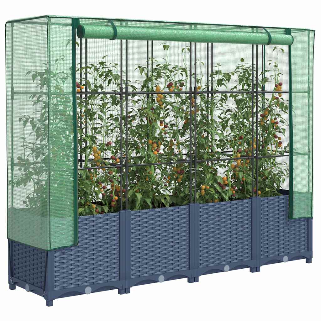 Vidaxl -Pflanzer mit Kashoes 160x40x138 cm Rattanlook