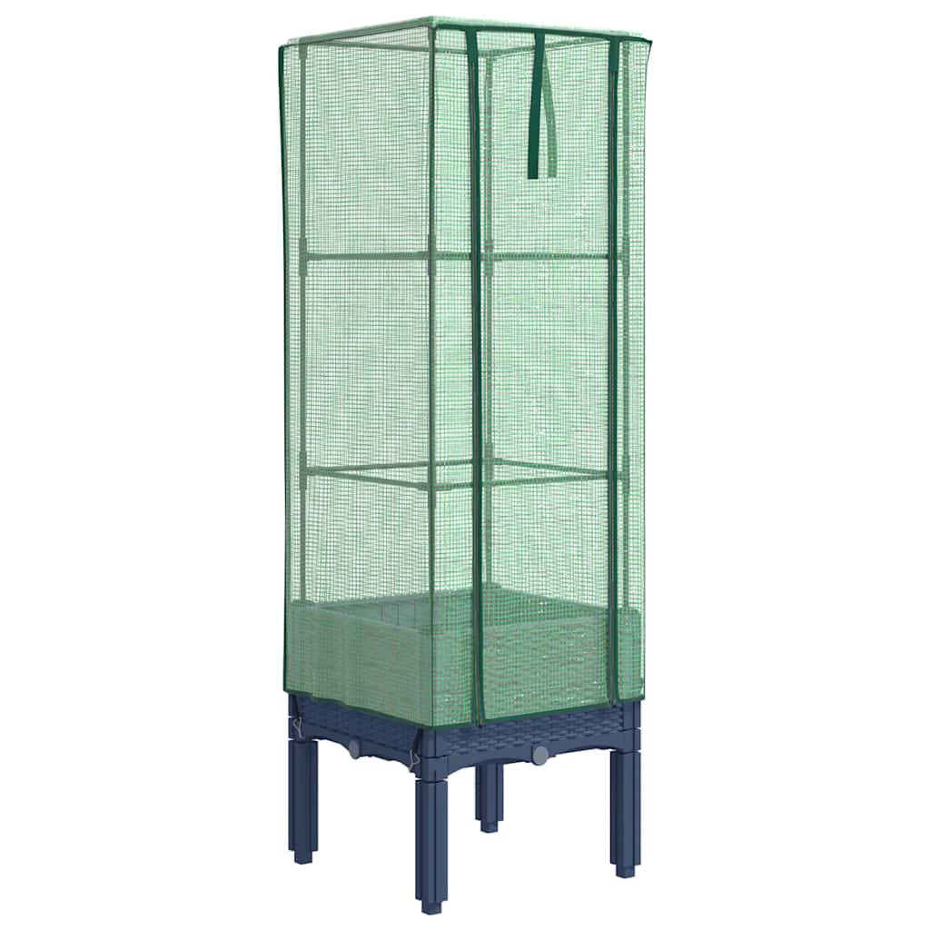 VIDAXL -Pflanzer mit Kashoes 40x40x140 cm Rattanlook erhoben