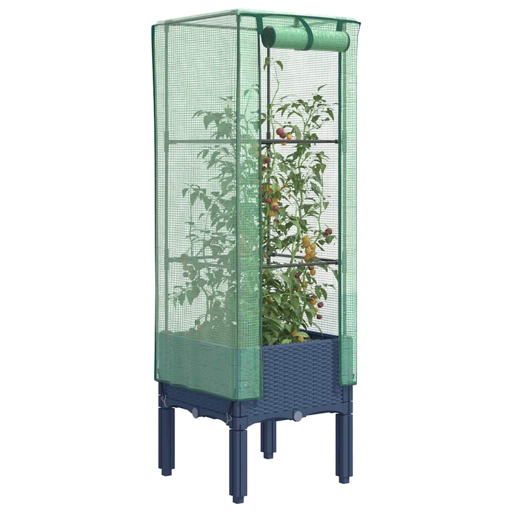 VIDAXL -Pflanzer mit Kashoes 40x40x140 cm Rattanlook erhoben