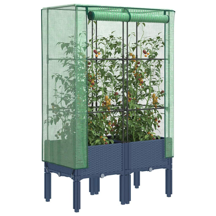 Vidaxl -Pflanzer mit Kashoes 80x40x140 cm Rattanlook erhoben