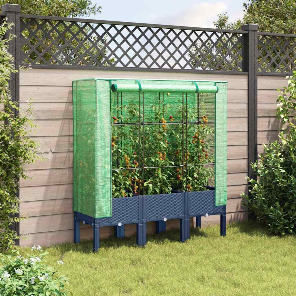 Vidaxl -Pflanzer mit Kashoes 120x40x140 cm Rattanlook