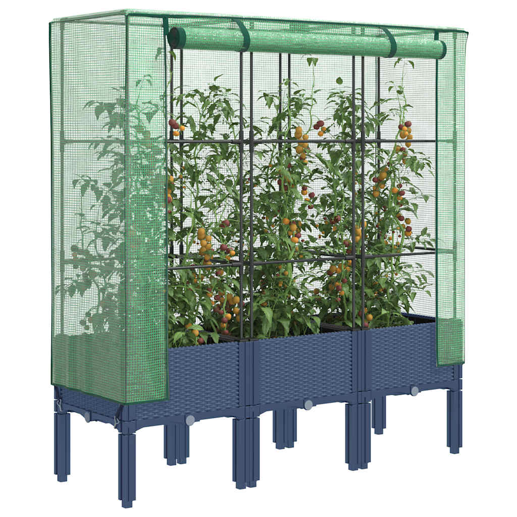 Vidaxl -Pflanzer mit Kashoes 120x40x140 cm Rattanlook