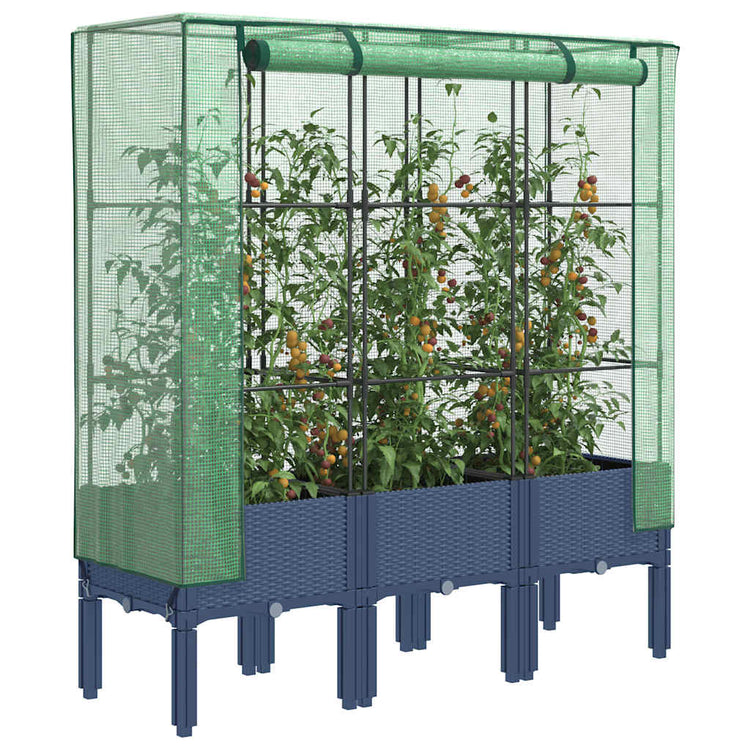 Vidaxl -Pflanzer mit Kashoes 120x40x140 cm Rattanlook