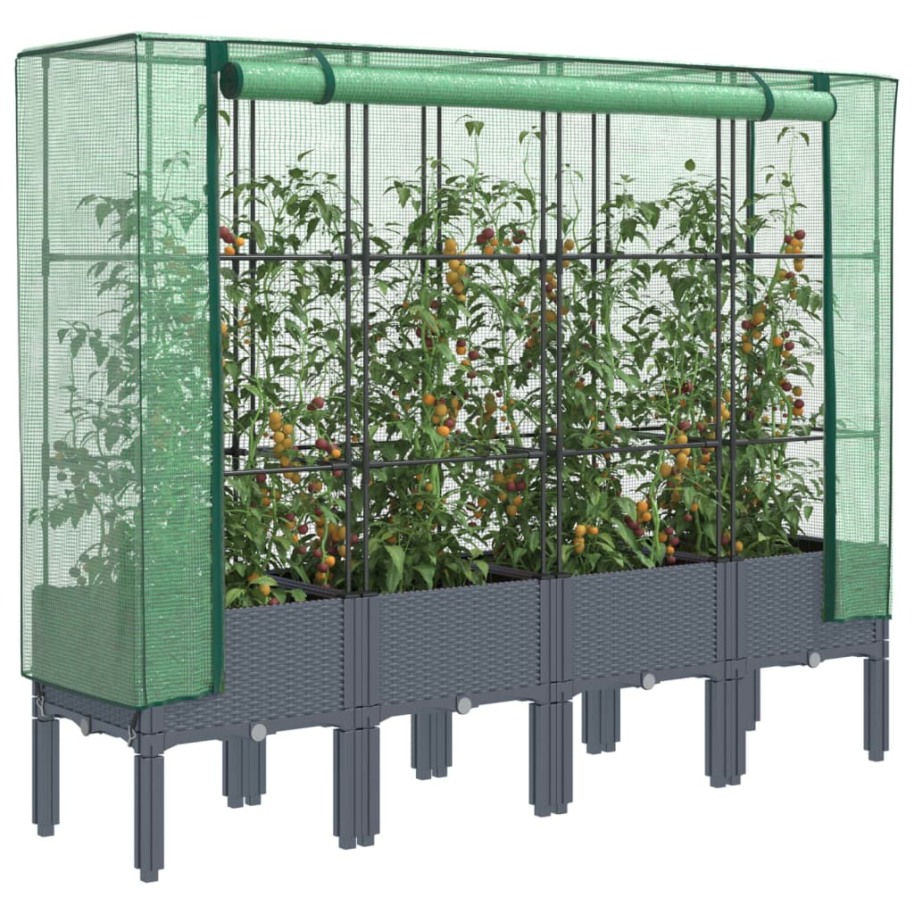 Vidaxl -Pflanzer mit Kashoes 160x40x140 cm Rattanlook