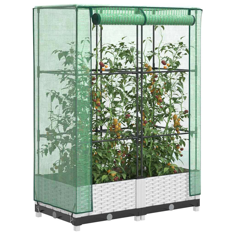 Vidaxl -Pflanzer mit Kashoes 80x40x123 cm Rattanlook erhoben
